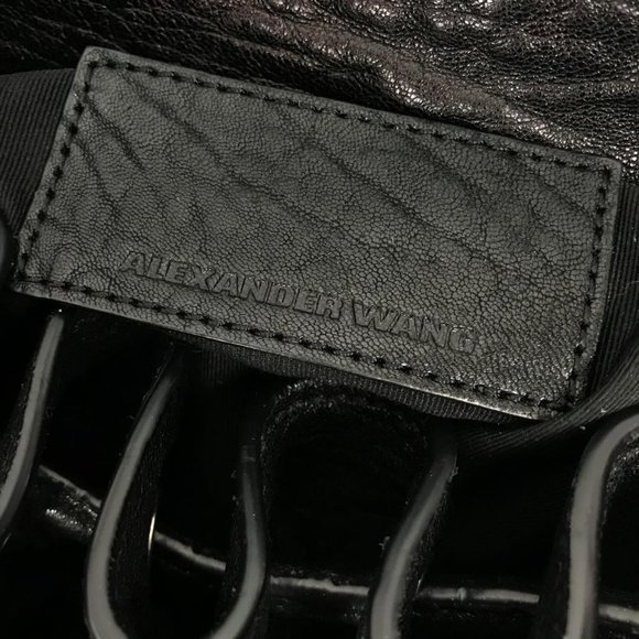 Alexander Wang Diego Studded Leather Bucket Bag Silver-Tone Hardware RARE - Picture 9 of 15